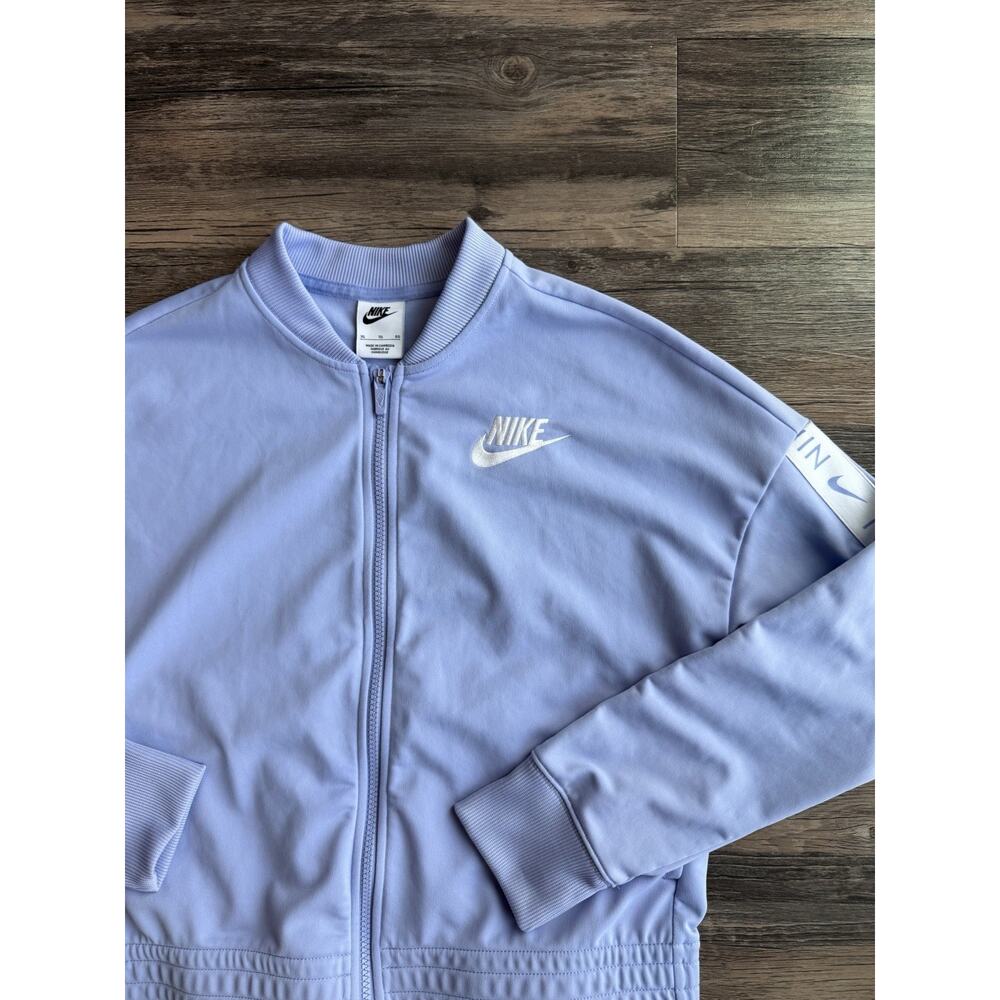 Nike Zip-Up Track Jacket Youth Girls XL Nike Swoosh Logo Periwinkle Blue Zip Up